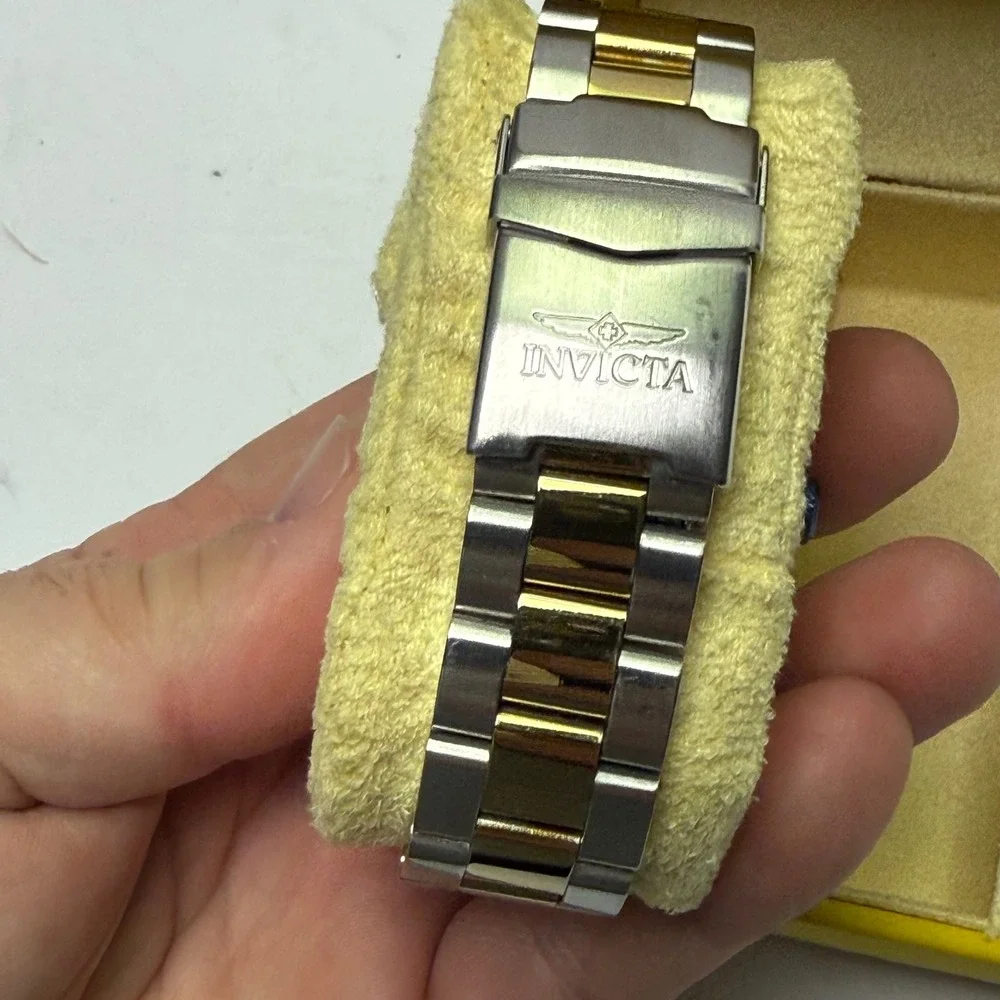 Invicta Pro Diver Quartz 45mm Chronograph Watch Silver Gold Chronograph 23994
